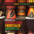 image of African drums, advertising African Heritage month.
